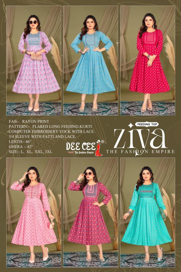 Deecee Ziyaa Rayon Printed Kurti Collection